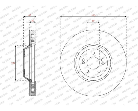 Brake disc DDF2521C-1 Ferodo, Image 2
