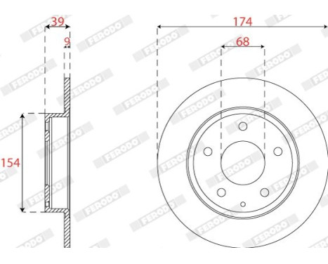 Brake disc DDF2533C Ferodo, Image 2