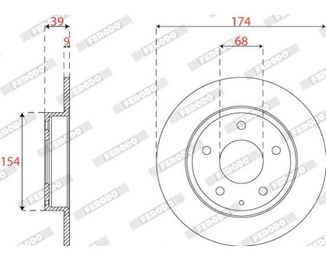 Brake disc DDF2533C Ferodo, Image 2