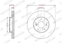 Brake disc DDF2574 Ferodo