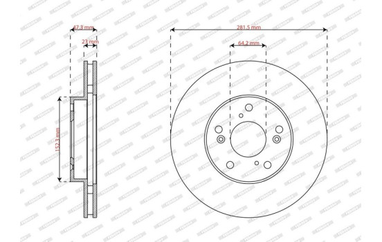 Brake disc DDF2574 Ferodo, Image 2