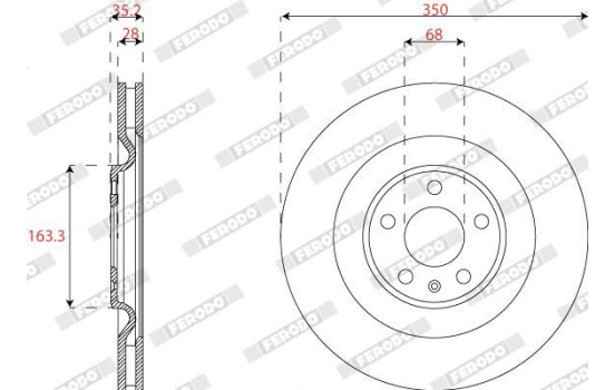 Brake disc DDF2661C Ferodo, Image 2