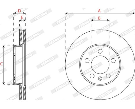 Brake disc DDF2663C Ferodo, Image 2