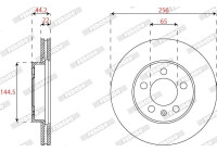Brake disc DDF2663C Ferodo