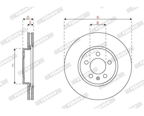 Brake disc DDF2664C Ferodo, Image 2