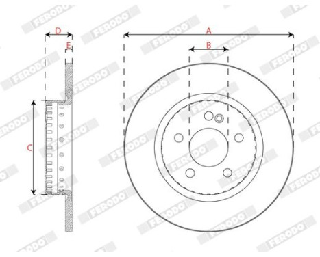 Brake disc DDF2665VC-1 Ferodo, Image 3