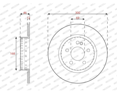 Brake disc DDF2665VC-1 Ferodo, Image 2