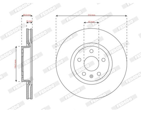 Brake disc DDF2702C Ferodo