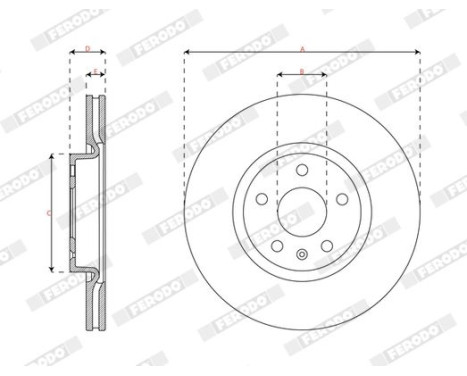 Brake disc DDF2702C Ferodo, Image 2