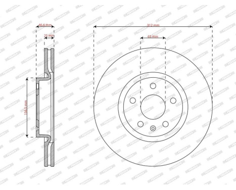 Brake disc DDF2702C Ferodo, Image 2