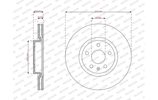 Brake disc DDF2702C Ferodo, Image 2
