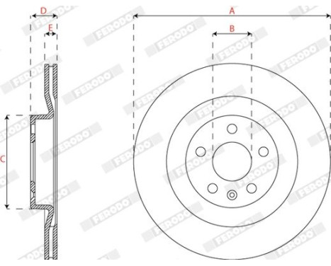 Brake disc DDF2732C Ferodo, Image 2