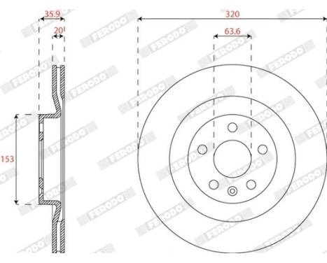 Brake disc DDF2732C Ferodo, Image 2