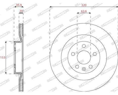Brake disc DDF2732C Ferodo, Image 2
