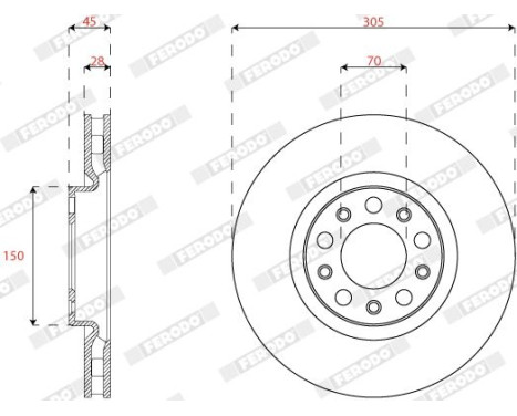 Brake disc DDF2773C Ferodo, Image 3