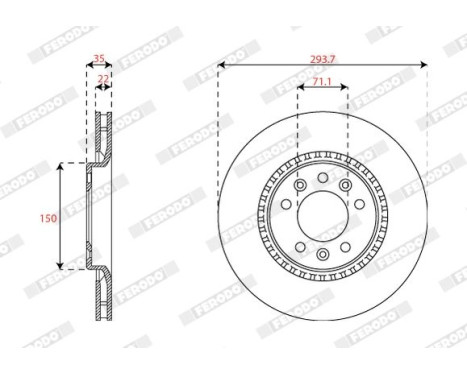 Brake disc DDF2783C Ferodo, Image 2