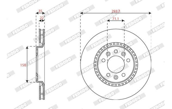 Brake disc DDF2783C Ferodo, Image 2