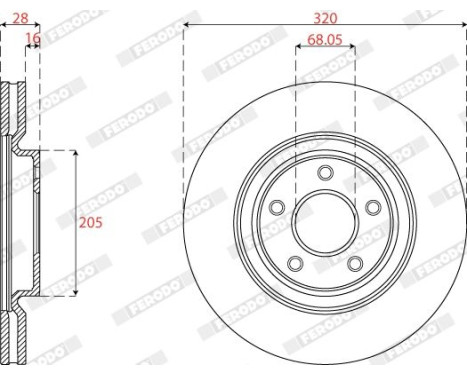 Brake disc DDF2785C-1 Ferodo, Image 2