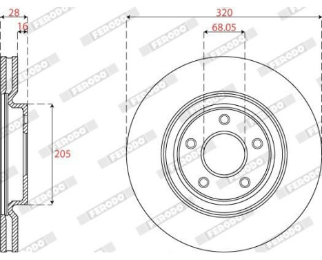 Brake disc DDF2785C-1 Ferodo, Image 2