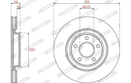 Brake disc DDF2785C-1 Ferodo, Image 2