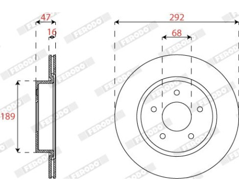 Brake disc DDF2786C Ferodo