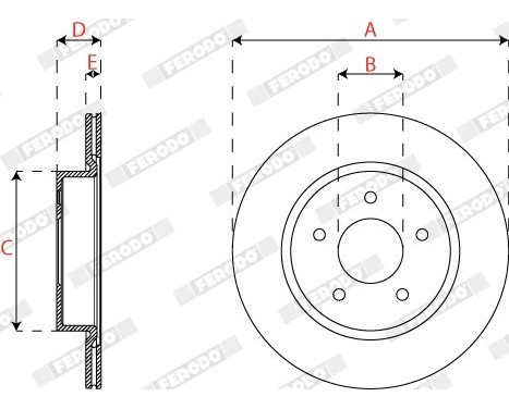 Brake disc DDF2786C Ferodo, Image 2