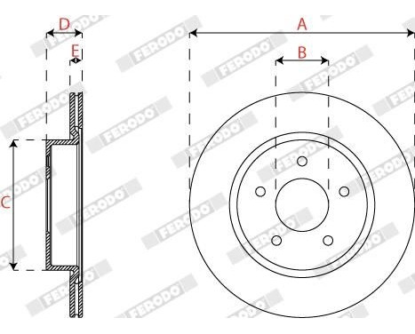 Brake disc DDF2786C Ferodo, Image 2