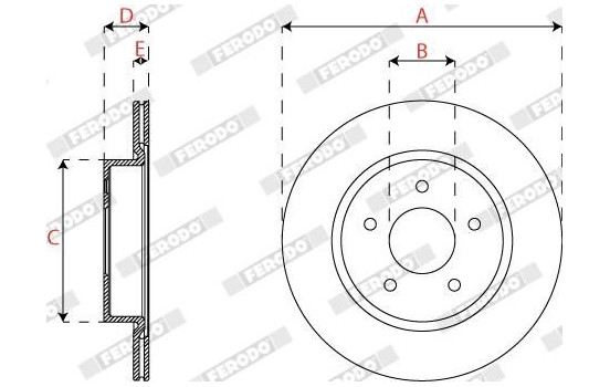 Brake disc DDF2786C Ferodo, Image 2
