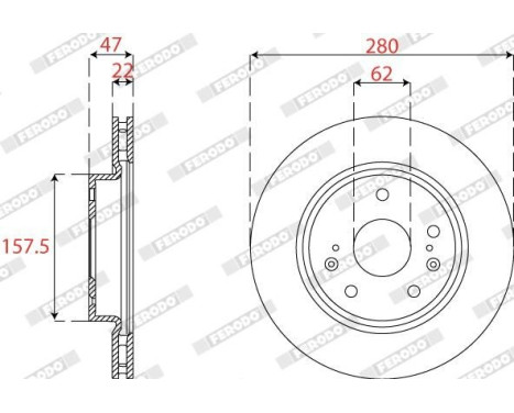 Brake disc DDF2791C Ferodo, Image 2