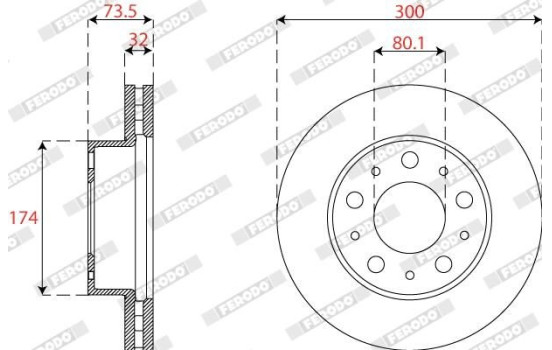 Brake disc DDF2795-1 Ferodo, Image 2