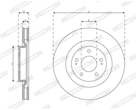 Brake disc DDF2805C Ferodo, Image 3