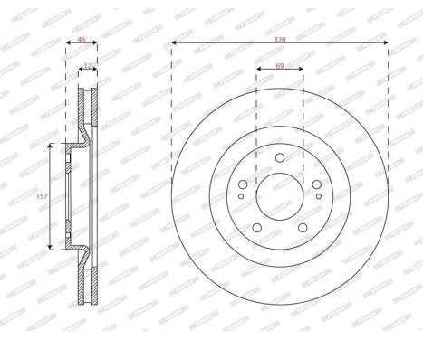 Brake disc DDF2805C Ferodo, Image 2