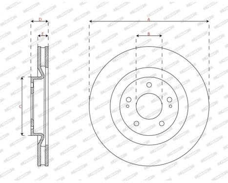 Brake disc DDF2805C Ferodo, Image 3