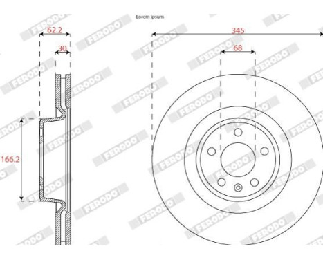Brake disc DDF2810C-1 Ferodo, Image 2