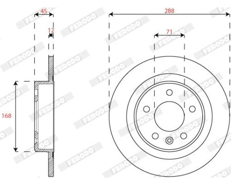 Brake disc DDF2812C Ferodo, Image 2