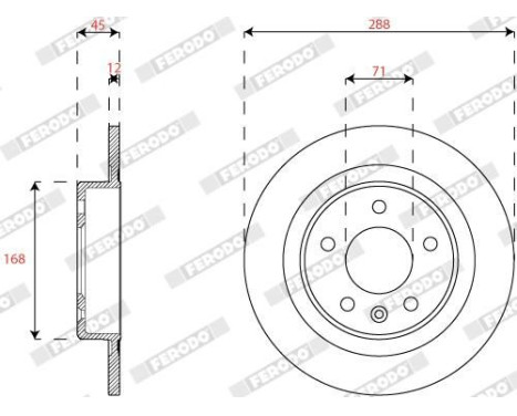 Brake disc DDF2812C Ferodo, Image 2