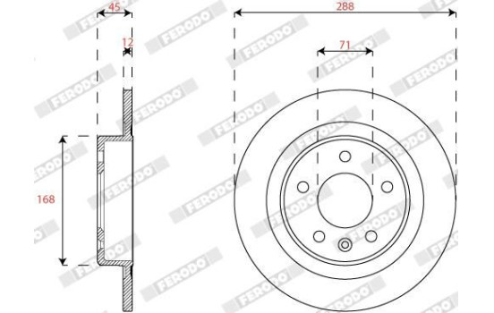 Brake disc DDF2812C Ferodo, Image 2