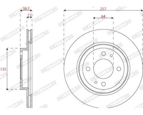 Brake disc DDF2815C Ferodo, Image 2