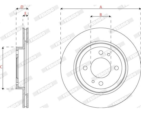 Brake disc DDF2815C Ferodo, Image 3