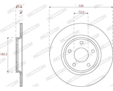 Brake disc DDF2818C Ferodo, Image 2