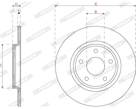 Brake disc DDF2818C Ferodo, Image 3