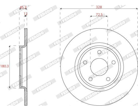 Brake disc DDF2818C Ferodo, Image 2