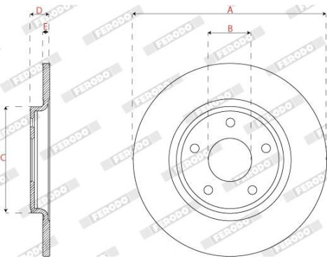 Brake disc DDF2818C Ferodo, Image 3