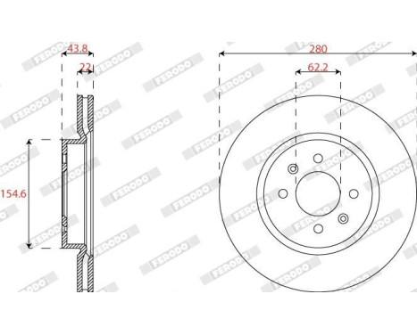 Brake disc DDF2819C Ferodo, Image 2