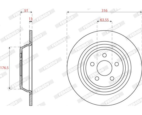 Brake disc DDF2821C Ferodo, Image 2