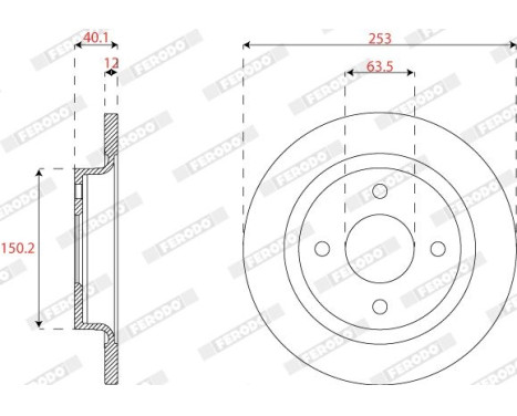 Brake disc DDF2822C Ferodo, Image 2