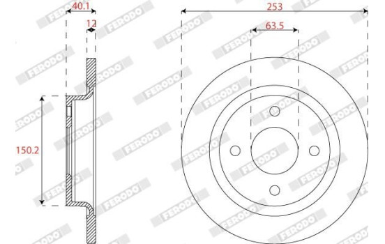 Brake disc DDF2822C Ferodo, Image 2