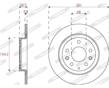 Brake disc DDF2823C Ferodo, Image 2