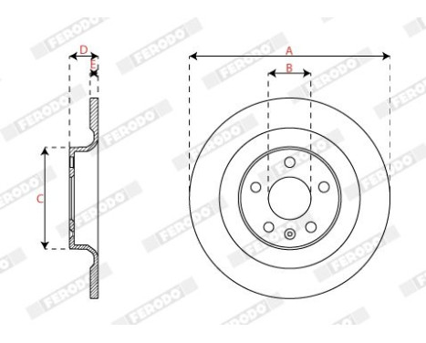 Brake disc DDF2827C Ferodo