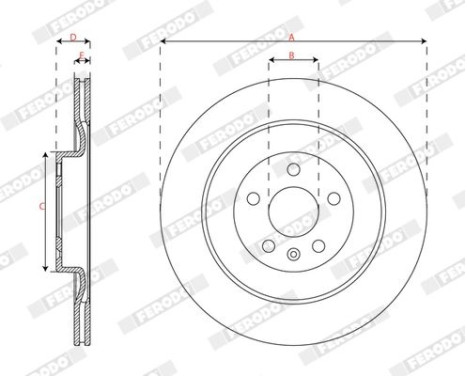 Brake disc DDF2844C Ferodo, Image 3